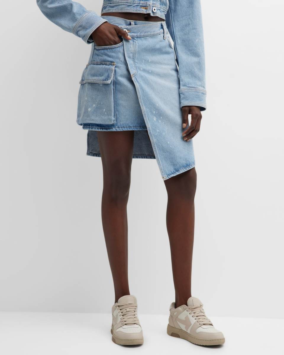 Toybox Asymmetric Painted Denim Skirt